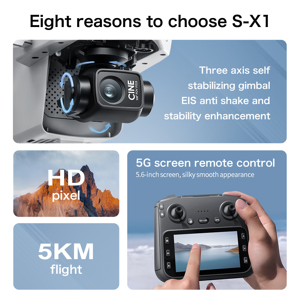 레노버 S-X1 MAX GPS 드론 3축 짐벌 8K 카 - Drone Gimbal 3 Axis 리뷰 및 가격